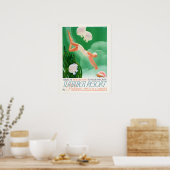 Poster STATION D'ÉTÉ Mer Vacances Femme Plongée Voyage (Cuisine)