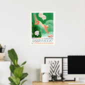 Poster STATION D'ÉTÉ Mer Vacances Femme Plongée Voyage (Bureau à domicile)