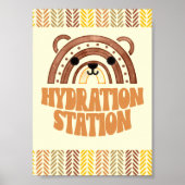 Poster Station d'hydratation 5x7 Boho Woodland Bear Anniv (Devant)