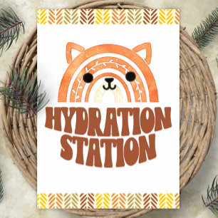 Poster Station d'hydratation 5x7 Boho Woodland Fox Annive