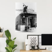 Poster Station-service antique : 1940 (Bureau à domicile)