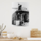 Poster Station-service antique : 1940 (Cuisine)