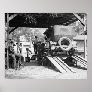 Poster Station-service automobile, 1924. Photo ancienne