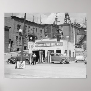 Poster Station-service dans le Montana, 1939. Photo vinta