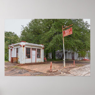 Poster Station-service Dixie au musée du Texas