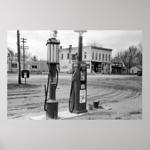 Poster Station-service Old Iowa ; 1940