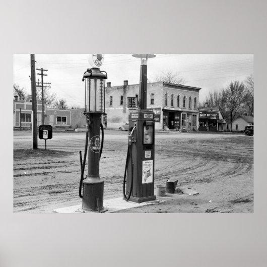 Poster Station-service Old Iowa ; 1940 (Devant)