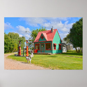 Poster Station-service vintage, Red Oak II, Missouri