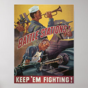 Poster Stations de combat ~ Continuez à combattre Em