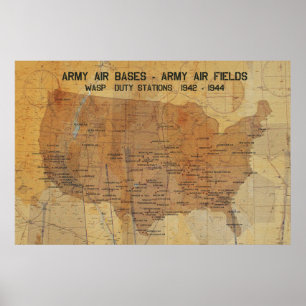 Poster STATIONS de DEVOIR de GUÊPE, 1942-1944 36' x24 "