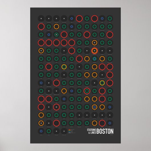Poster Stations & Lignes : Boston (Sombre) (Devant)