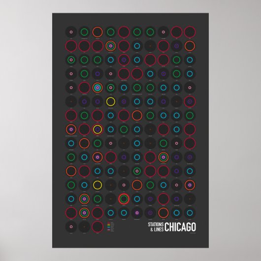 Poster Stations & Lignes : Chicago (Sombre) (Devant)