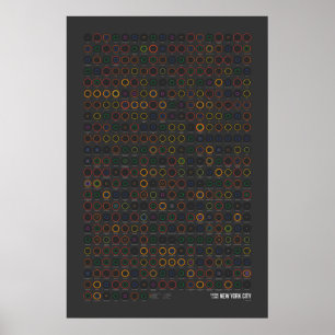 Poster Stations & Lignes : New York City (Sombre)