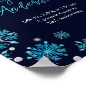 Poster Statistiques de naissance à flocons de neige bleus (Coin)