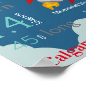 Poster Statistiques de naissance Bébé Bleu avec Red Space (Coin)