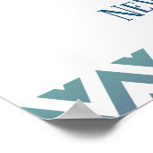 Poster Statistiques de naissance Bébé Éléphant Bleu & Ver (Coin)