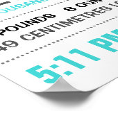 Poster Statistiques de naissance bébé personnalisé Mur Im (Coin)