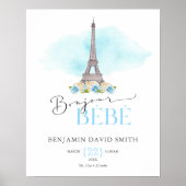 Poster Statistiques de naissance Bonjour Bébé Baby BOY Nu (Devant)