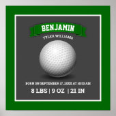 Poster Statistiques de naissance de bébé balle de golf mo (Devant)