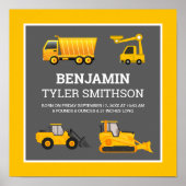 Poster Statistiques de naissance de bébé camion à benne c (Devant)