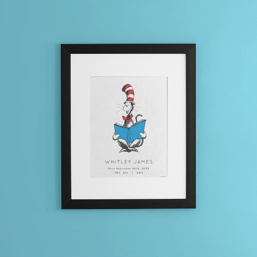 Poster Statistiques de naissance de bébé Chat au Chapeau