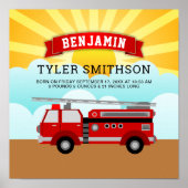 Poster Statistiques de naissance de bébé de camion de pom (Devant)