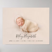 Poster Statistiques de naissance de bébé moderne simple e (Devant)