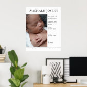 Poster Statistiques de naissance de bébé | Panneau de sta (Bureau à domicile)