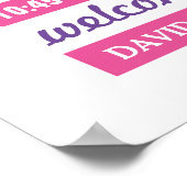 Poster Statistiques de naissance de bébé rose violet mode (Coin)