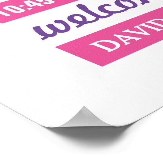 Poster Statistiques de naissance de bébé rose violet mode (Coin)