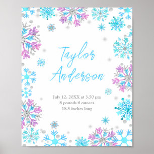 Poster Statistiques de naissance de flocons de neige viol