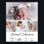 Poster Statistiques de naissance des bébés<br><div class="desc">Ce modèle a placé pour trois photos. Modifiez facilement le nom et les détails de naissance avec la fonction "Personnalisez ce modèle" de Zazzle. Les photos ne sont utilisées qu'à des fins de démonstration et doivent être remplacées avant l'achat. Poster de statistiques de naissance de bébé.</div>