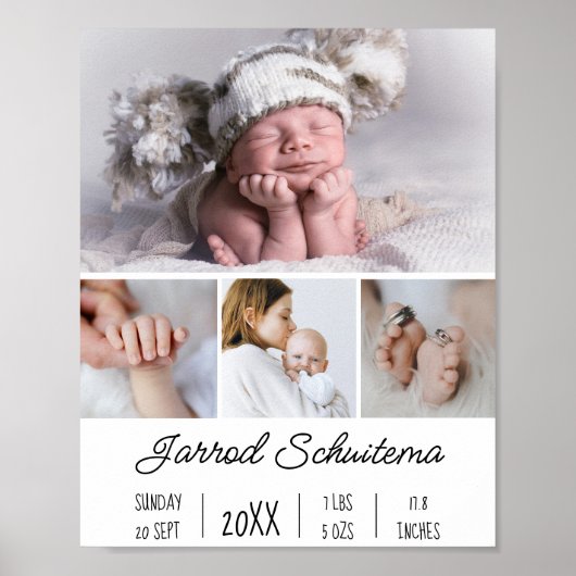 Poster Statistiques de naissance des bébés (Devant)