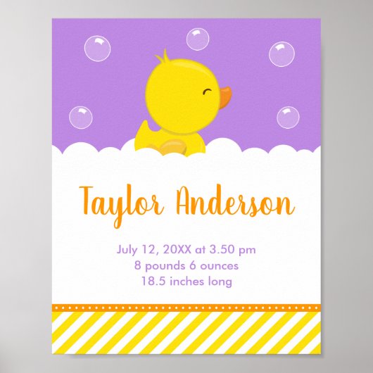 Poster Statistiques de naissance en caoutchouc Ducky Jaun (Devant)