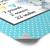 Poster Statistiques de naissance personnalisées Milestone (Coin)