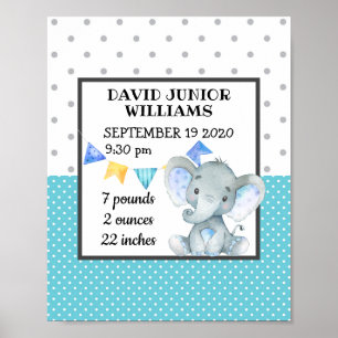 Poster Statistiques de naissance personnalisées Milestone