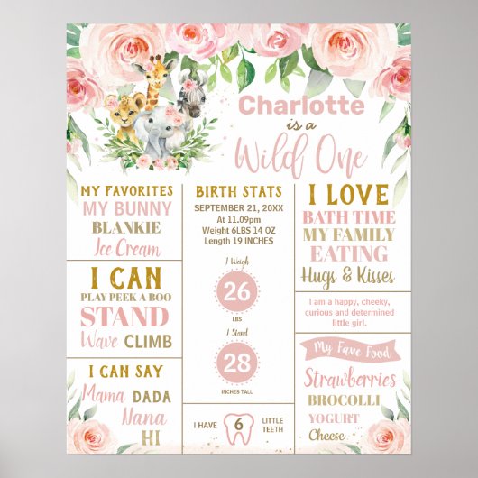 Poster Statistiques du premier anniversaire des Animaux d (Devant)