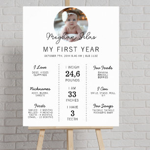 Poster Statistiques du premier anniversaire du jalon mini