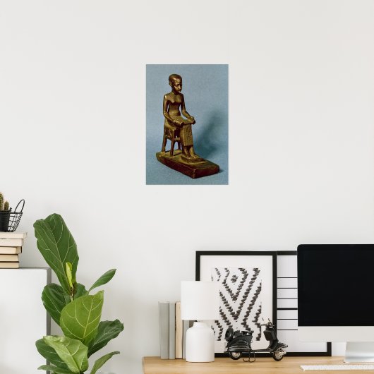 Poster Statue assise de l'Imhotep tenant un open (Bureau à domicile)