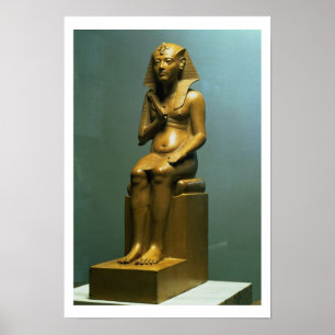 Poster Statue assise d'un pharaon, Nouveau Royaume (pierr