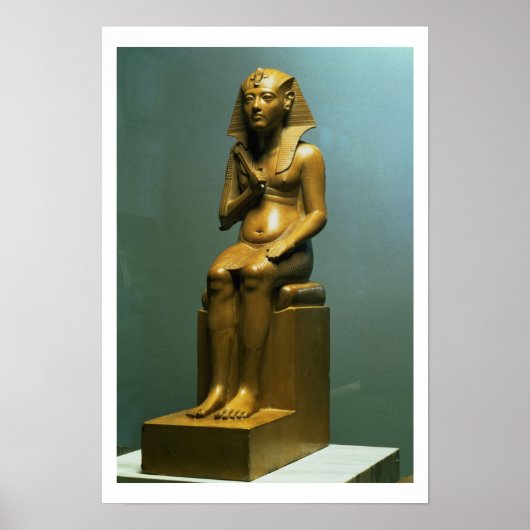 Poster Statue assise d'un pharaon, Nouveau Royaume (pierr (Devant)