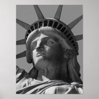 Poster Statue blanche noire de la Liberté Gros plan Photo