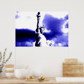 Poster Statue bleue de la Liberté (Cuisine)