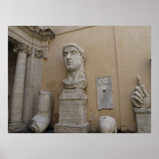 Poster Statue colossale de Constantine, Rome, 315-220 (Devant)