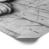 Poster Statue d'ange noir et blanc dans un cimetière Póst (Coin)