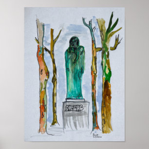 Poster Statue de Balzac par Rodin   Paris, France