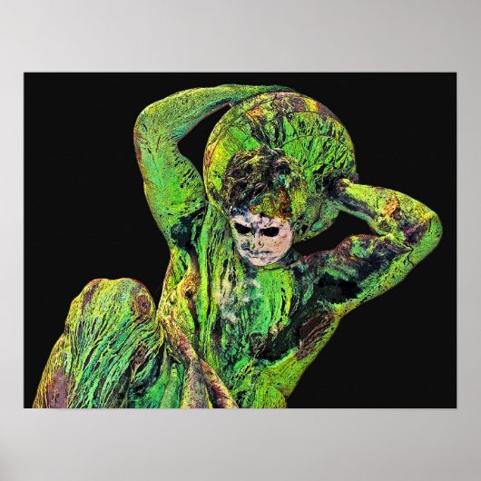 Poster Statue de Bismarck, Berlin, Atlas du Dieu grec, Ba (Devant)