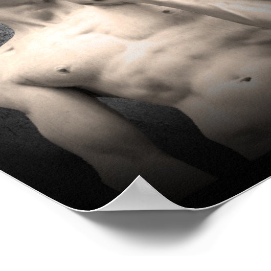 Poster Statue de David tenant une Kettlebell d'or (Coin)