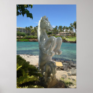 Poster Statue de hippocampe (hippocampe), Waikoloa, Hawaï