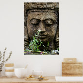 Poster Statue de jardin en pierre avec fleur (Cuisine)
